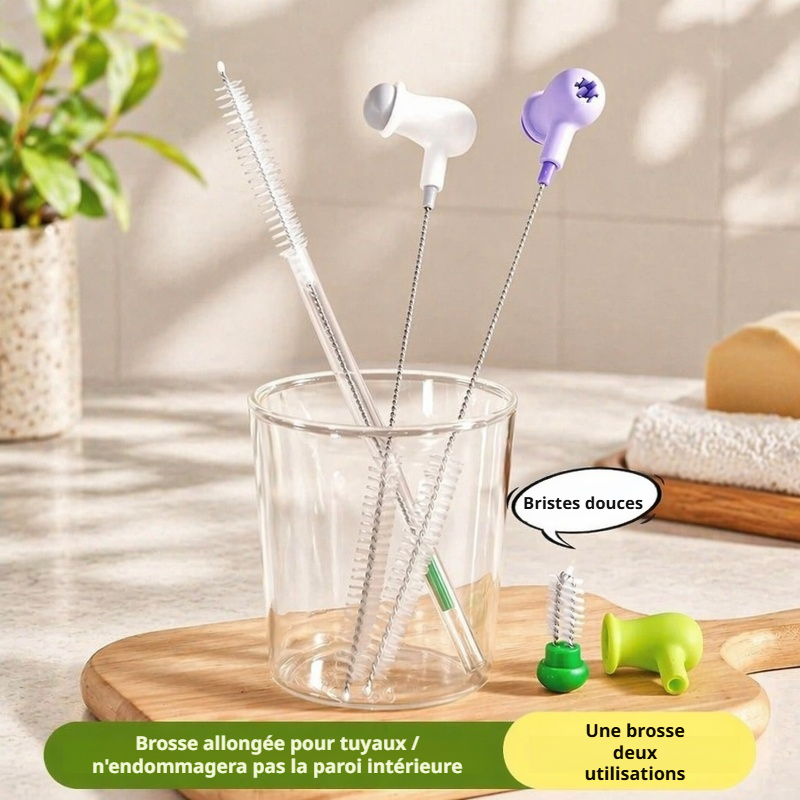 Brosse polyvalente flexible pour espaces étroits