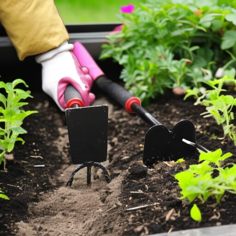 Großhandel kleine Gartenwerkzeuge: Metall-Spaten, 5-Zahn-Rechen, Graber, Hacke mit PP-Griff