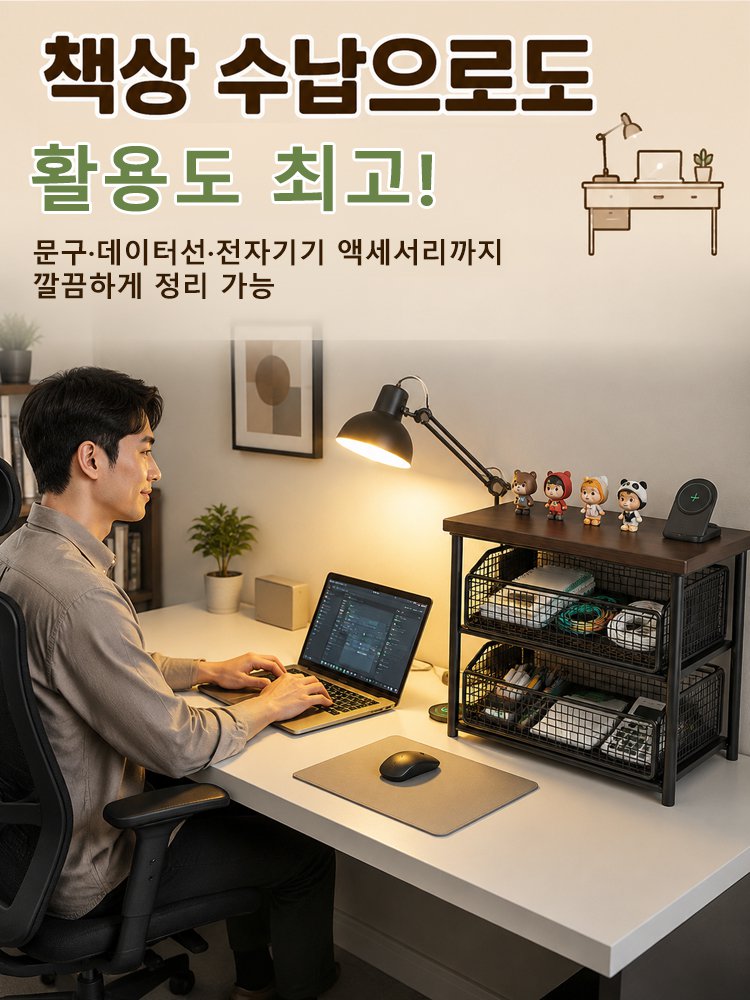 다기능 수납 서랍 선반