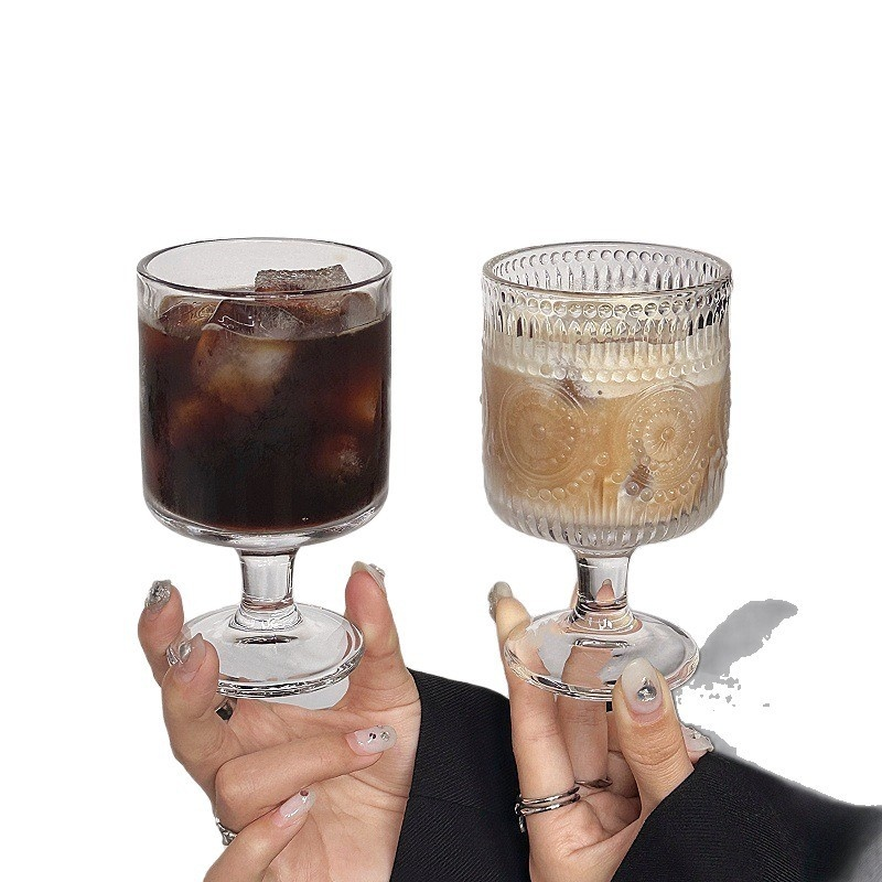 Vintage Sunflower Stemmed Glass