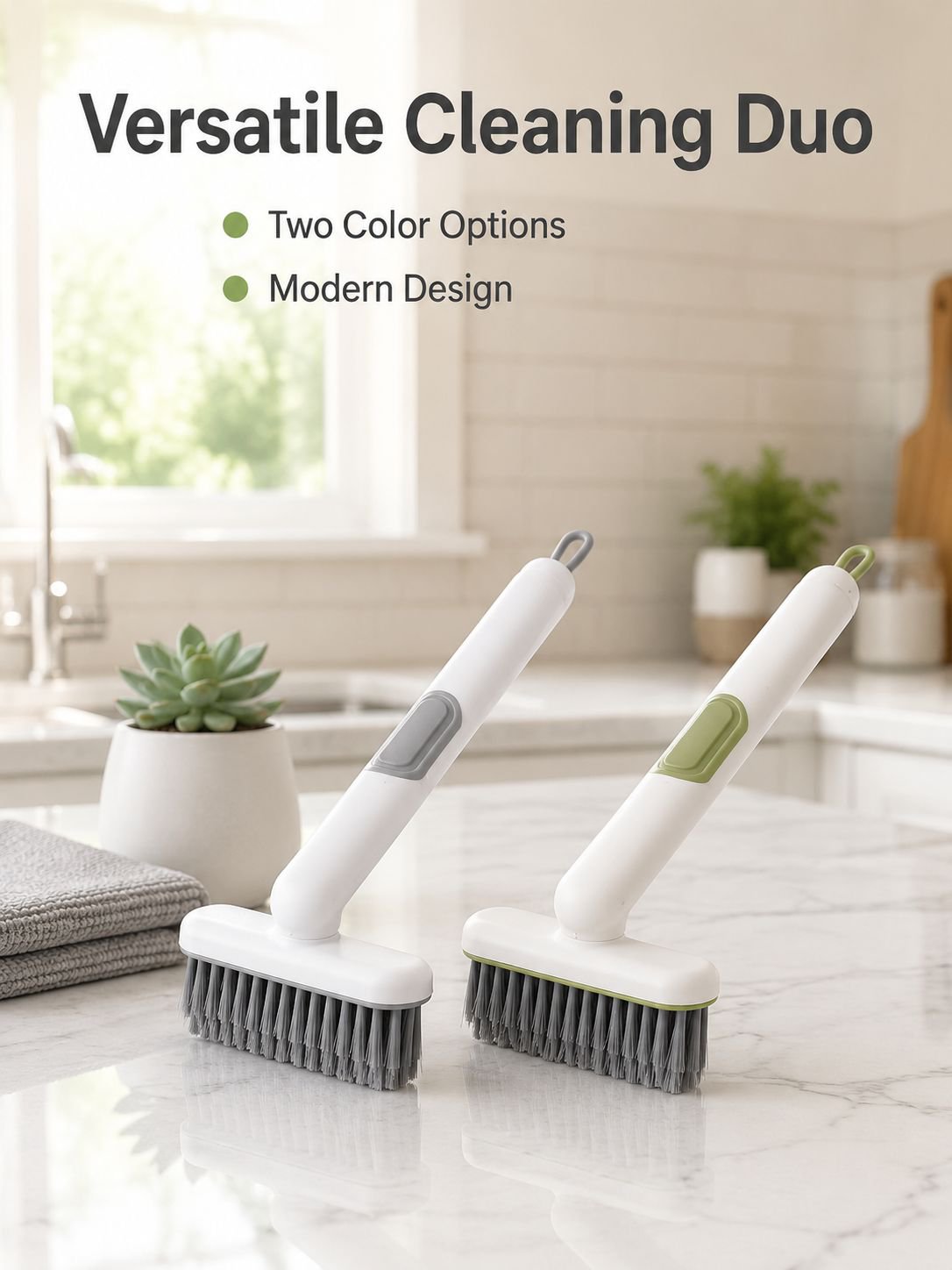 Seamless Rotating Gap Cleaning Brush with Liquid Dispenser