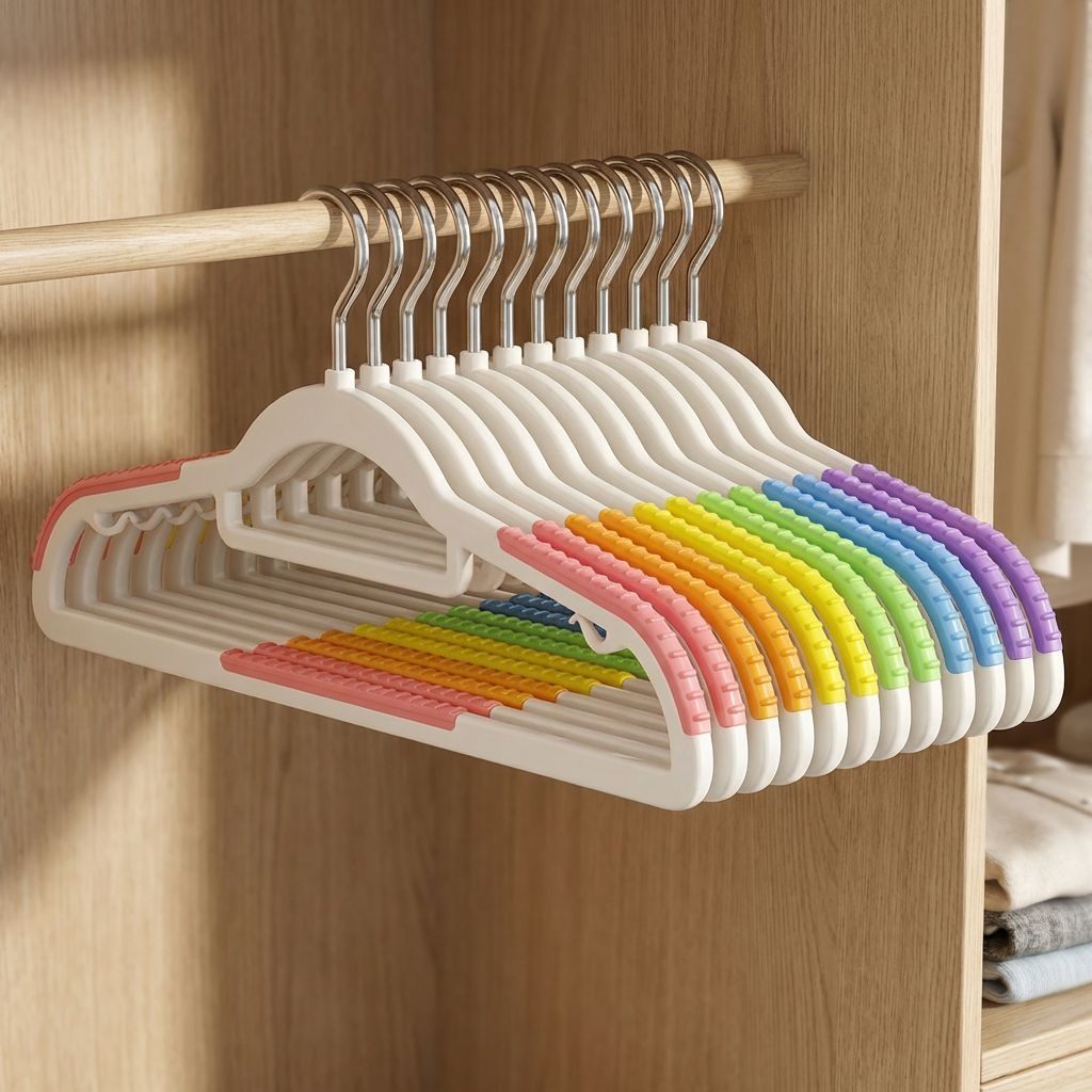 Household non-slip plastic clothes hangers