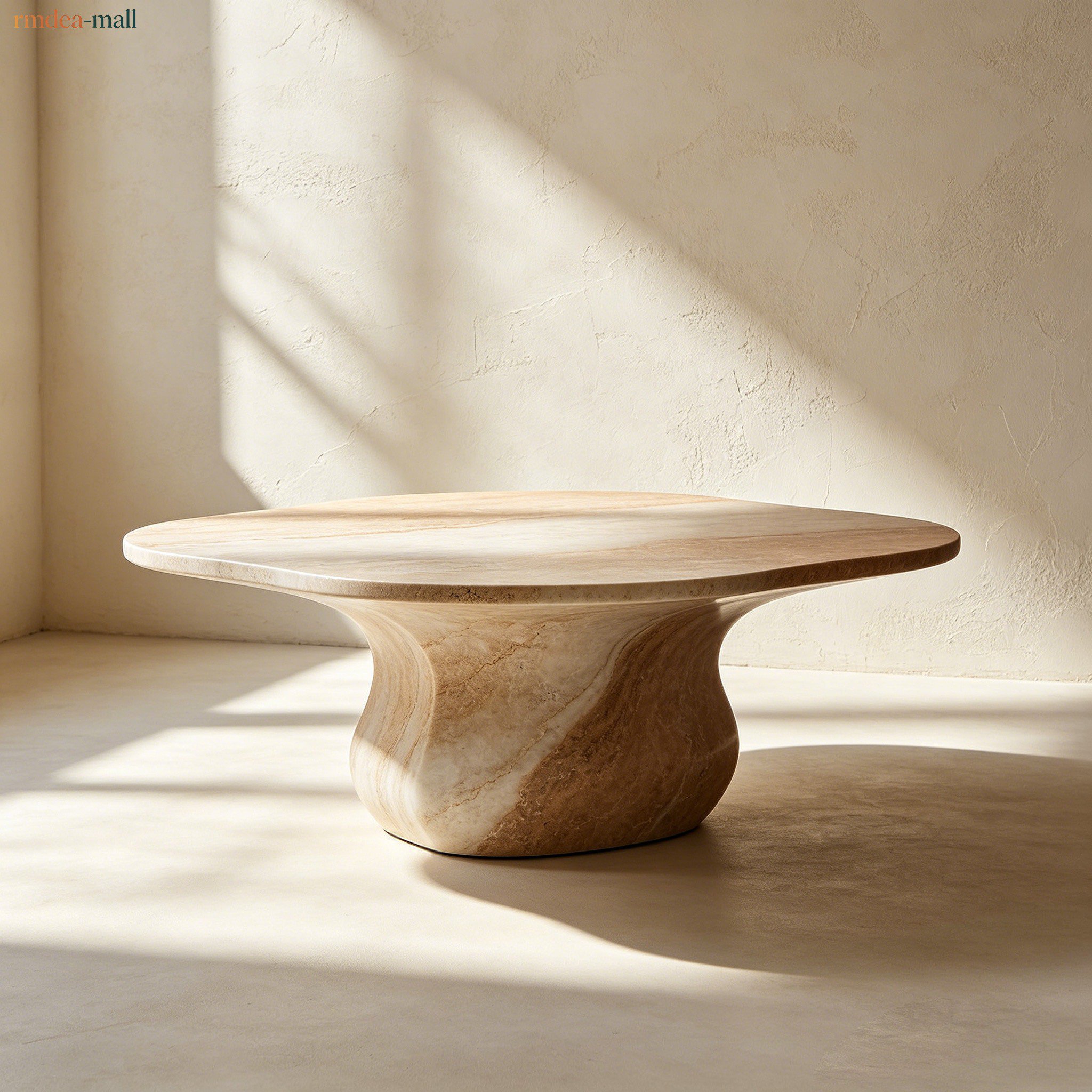 Contemporary slab coffee table centerpiece