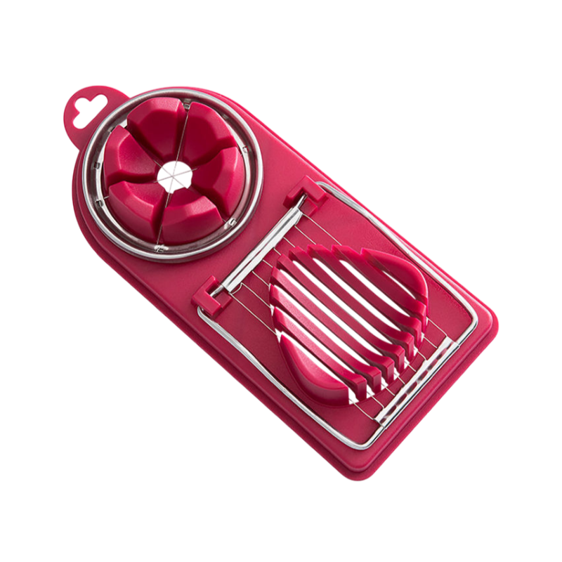Portable dual-purpose egg slicer