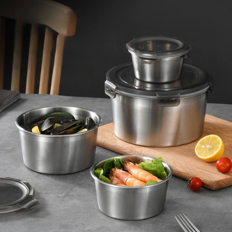 Round refrigerator food storage box