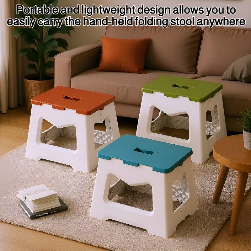 Hand-held folding stool