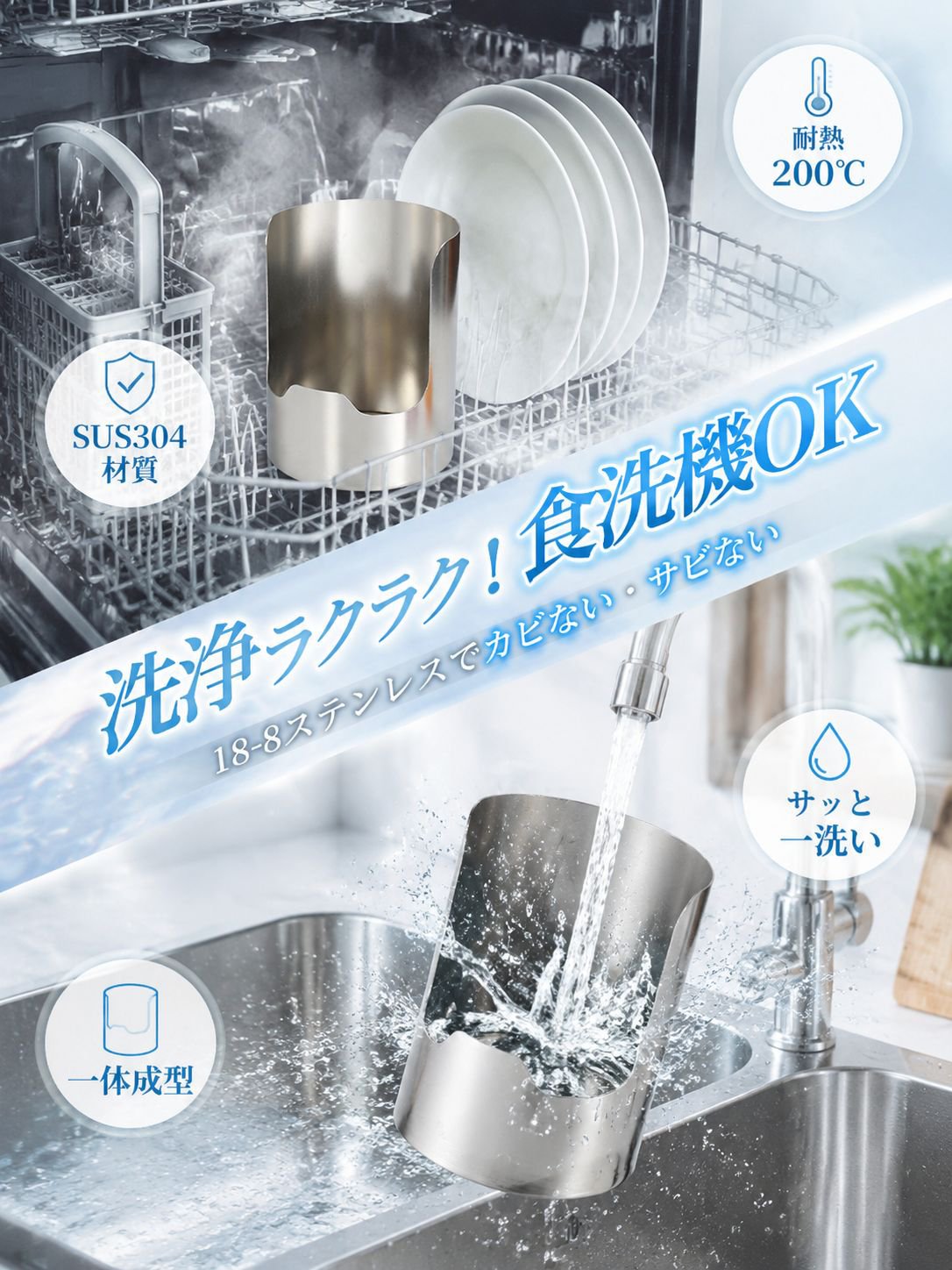 【調理台を汚さない】多機能ステンレス鍋蓋・お玉スタンド | レシピ立て 食洗機対応 箸置き 菜箸トレイ 錆びにくい コンパクト