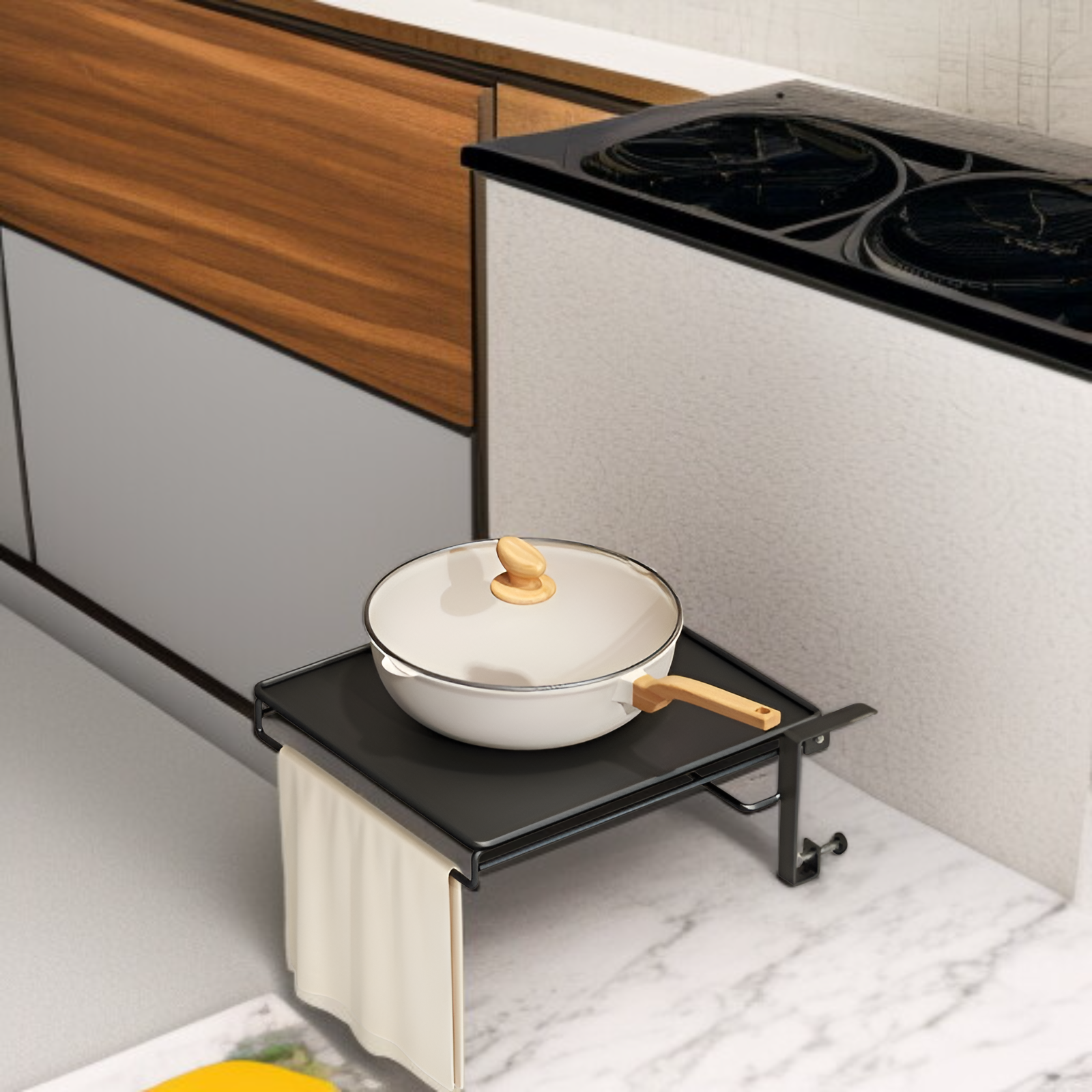 튼튼한 금속 프레임 주방 선반