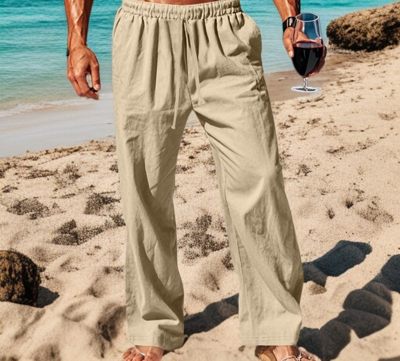 コットン＆リネン素材の涼しさを表現したパンツ