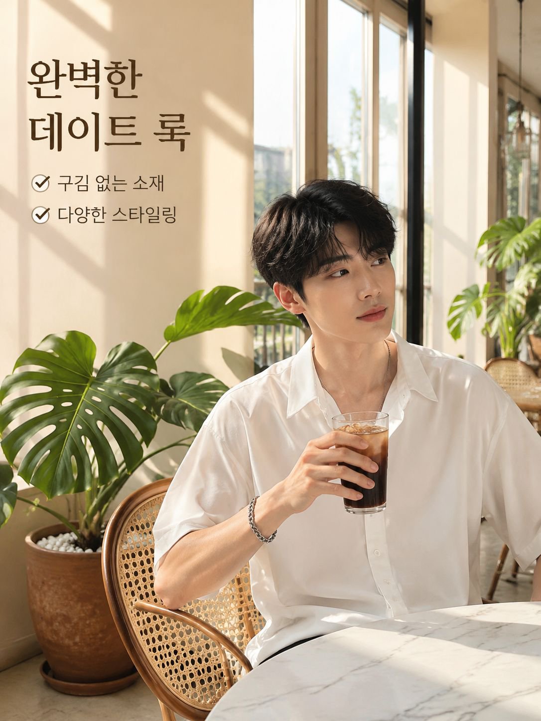 남자 여름 반팔 드롭 캐주얼 루즈핏 셔츠