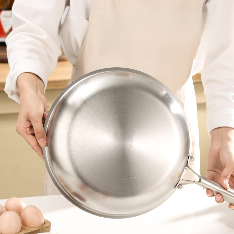  กระทะทอดสามชั้นสแตนเลสไร้สารเคลือบไม่ติดอาหาร