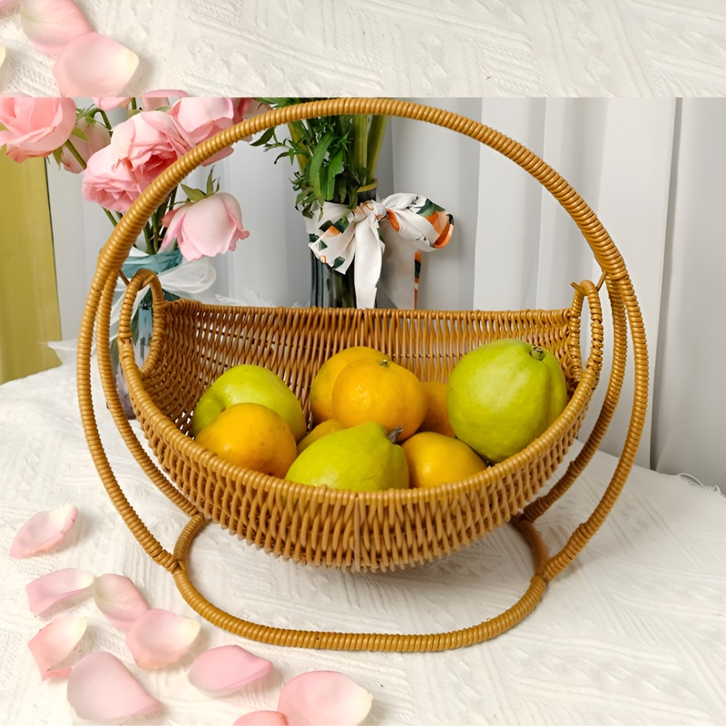 Cesta tejida para dulces y aperitivos para sala de estar