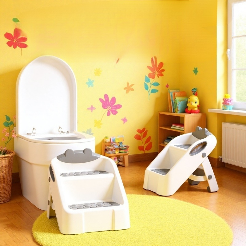 Fußschemel Rutschfester Waschtisch Kinder-Toilettenleiter Babywaschbecken Toilettenstufe Fußhocker H