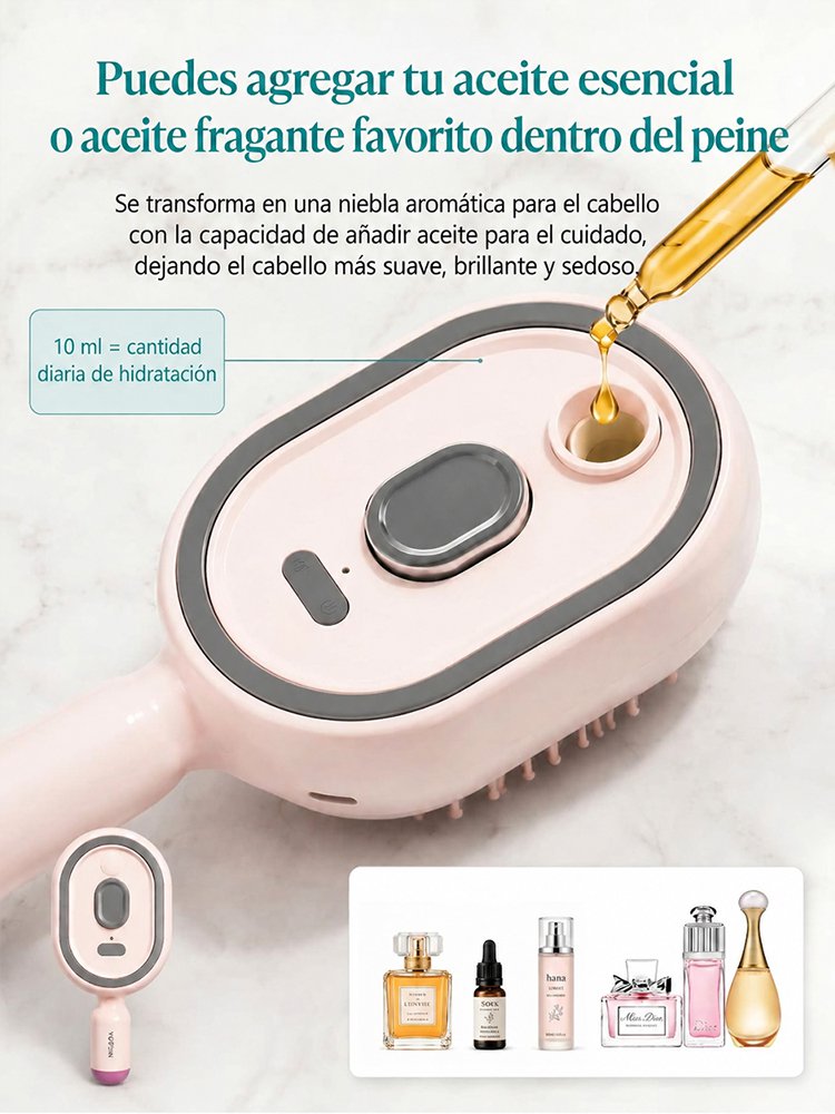 ¡Peine multifuncional con aceite esencial de luz roja!
