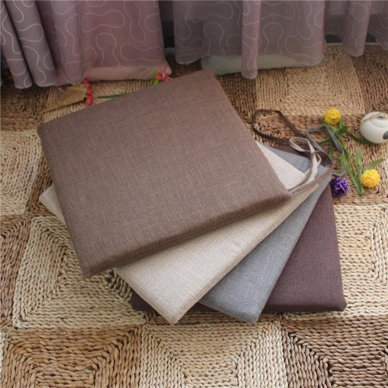 Detachable Washable Simple Linen Chair Cushion, Thickened and Breathable Seat Pad