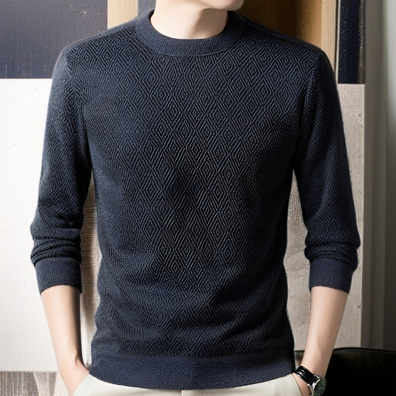 남자 추동 자카드 스웨터 남 기모 니트 레깅스 남자 니트 자카드 니트 레깅스