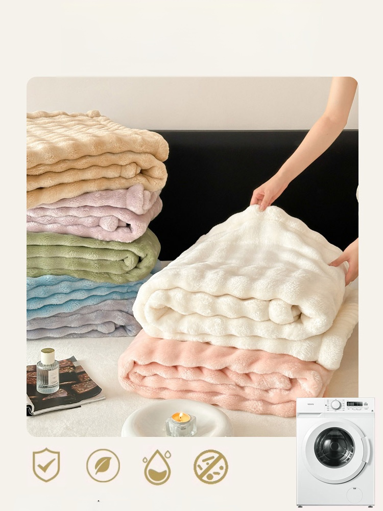 ผ้าห่มขนกระต่ายนุ่มและอบอุ่น