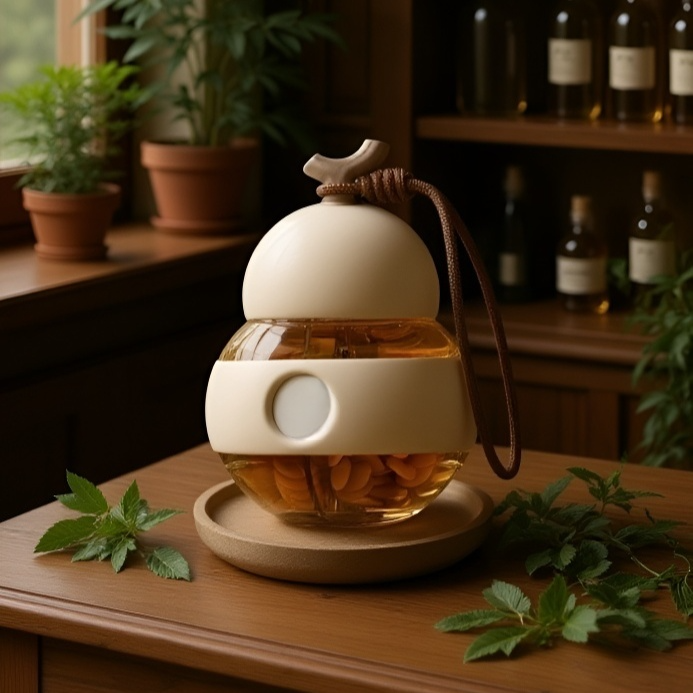 Pastillero portátil de doble capa en forma de calabaza para medicamentos