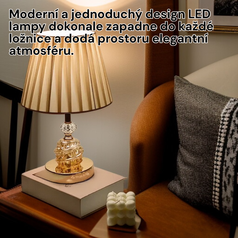  Moderní LED lampa do ložnice s jednoduchým designem