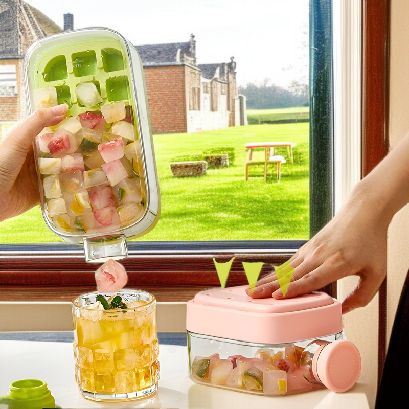 휴대용 여름 수제 압착 아이스 몰드 빨대 물컵 휴대용컵 물주입 여성 휴대용 물컵