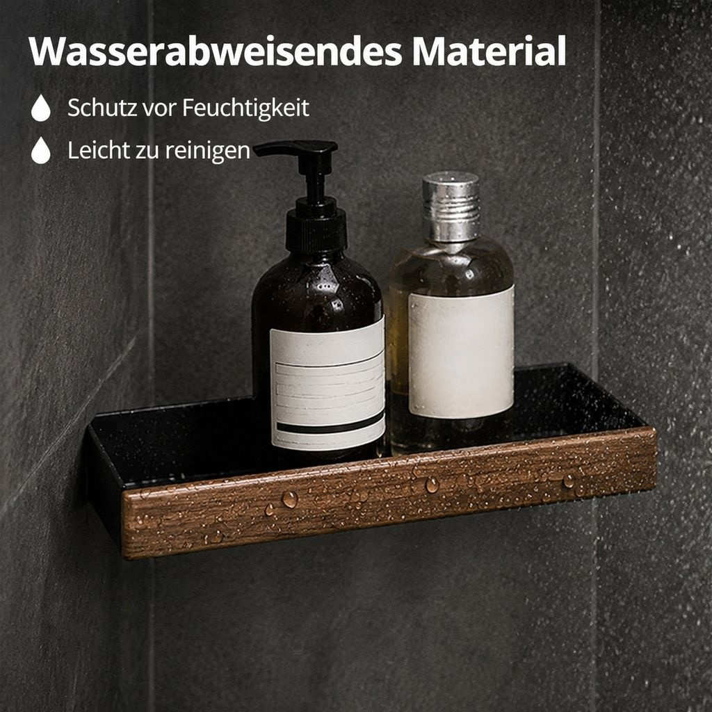 Wandmontiertes Aufbewahrungsregal fürs Badezimmer (bohrfrei)