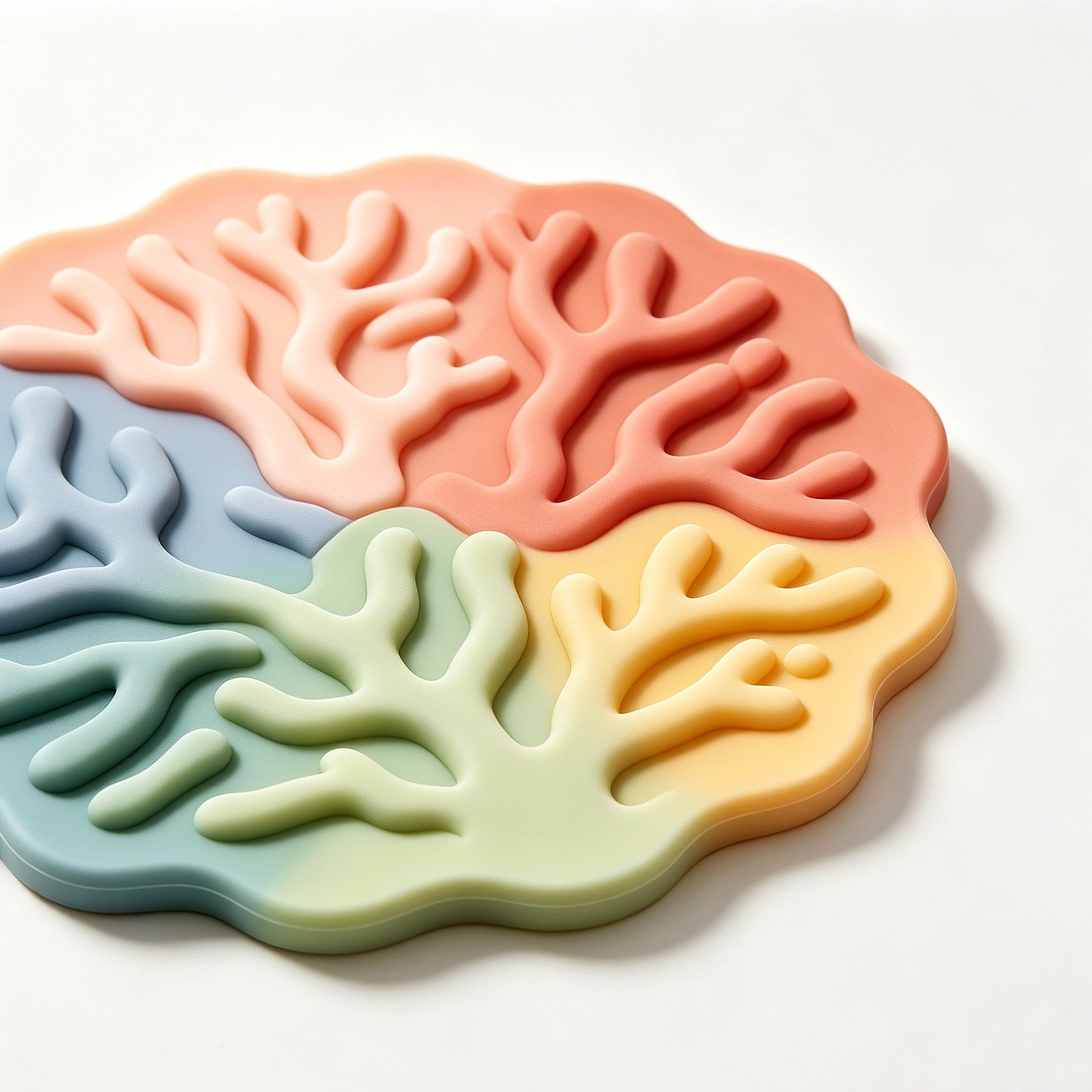 Coral Fantasy Island Silicone Coaster
