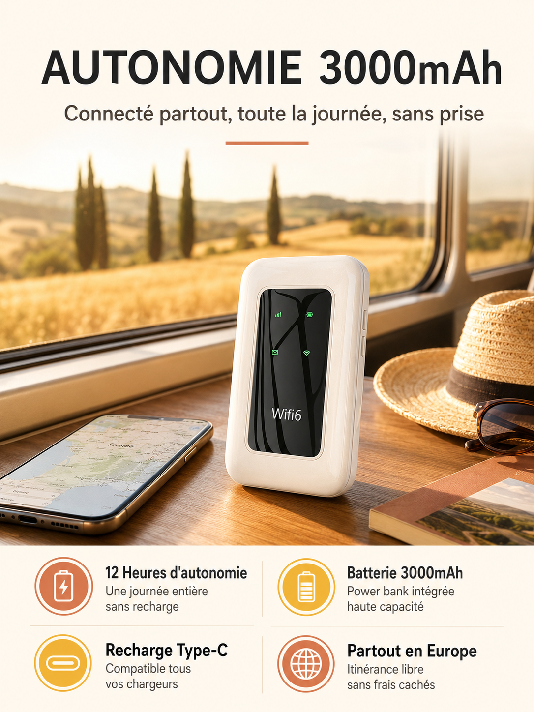 WiFi portable sans fil, sans branchement