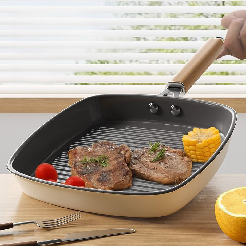 กระทะเซรามิกเคลือบไม่เคลือบสำหรับสเต็ก