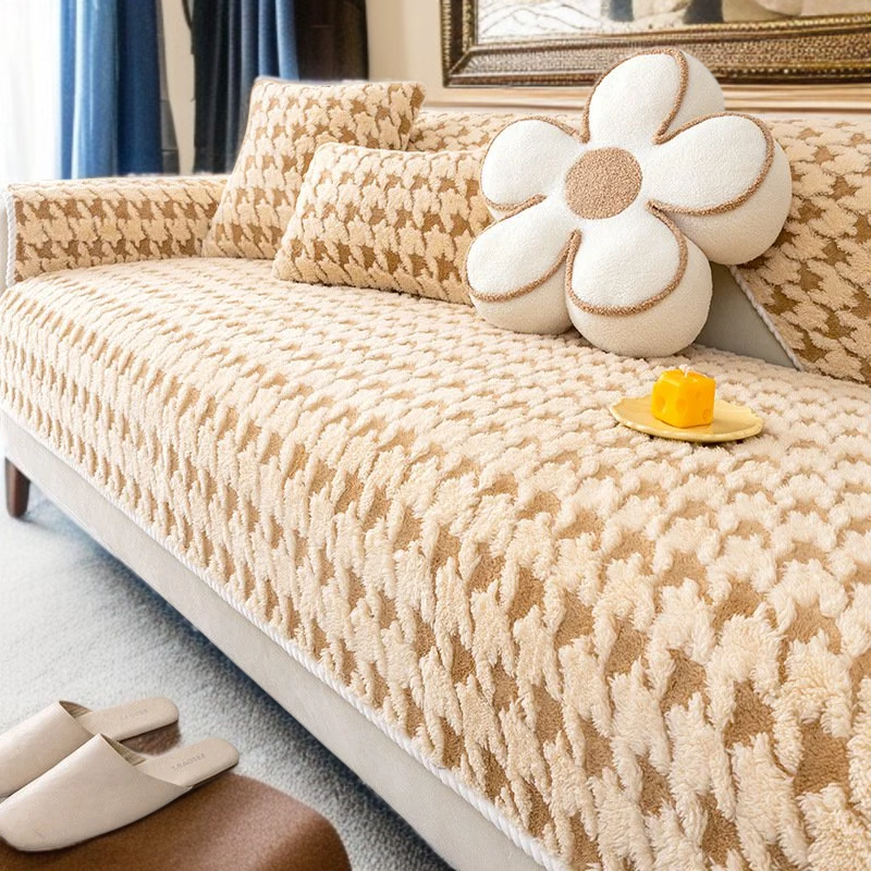 소파 패드 미끄럼 방지 램스울 도톰 보풀 겨울 치조 체크 소파 커버 커버 커버 패드