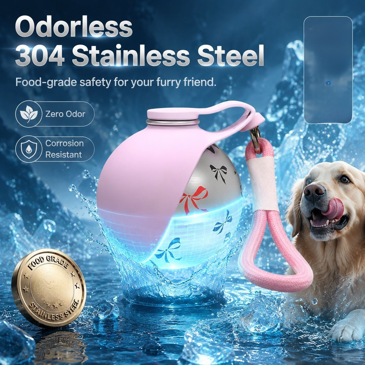 304 Stainless Steel Pet Water Bottle