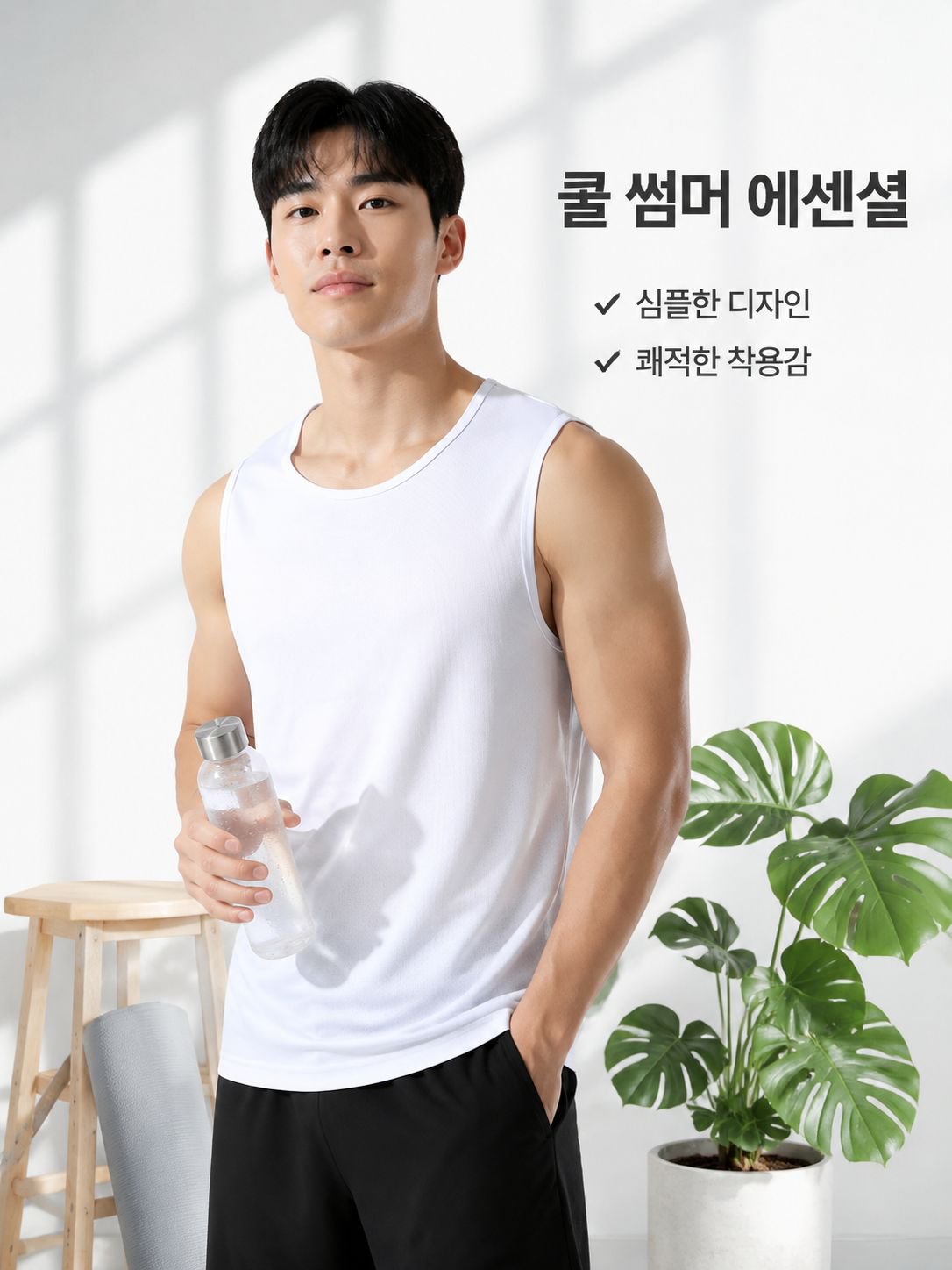 여름 통기성 피트니스 트레이닝 나시