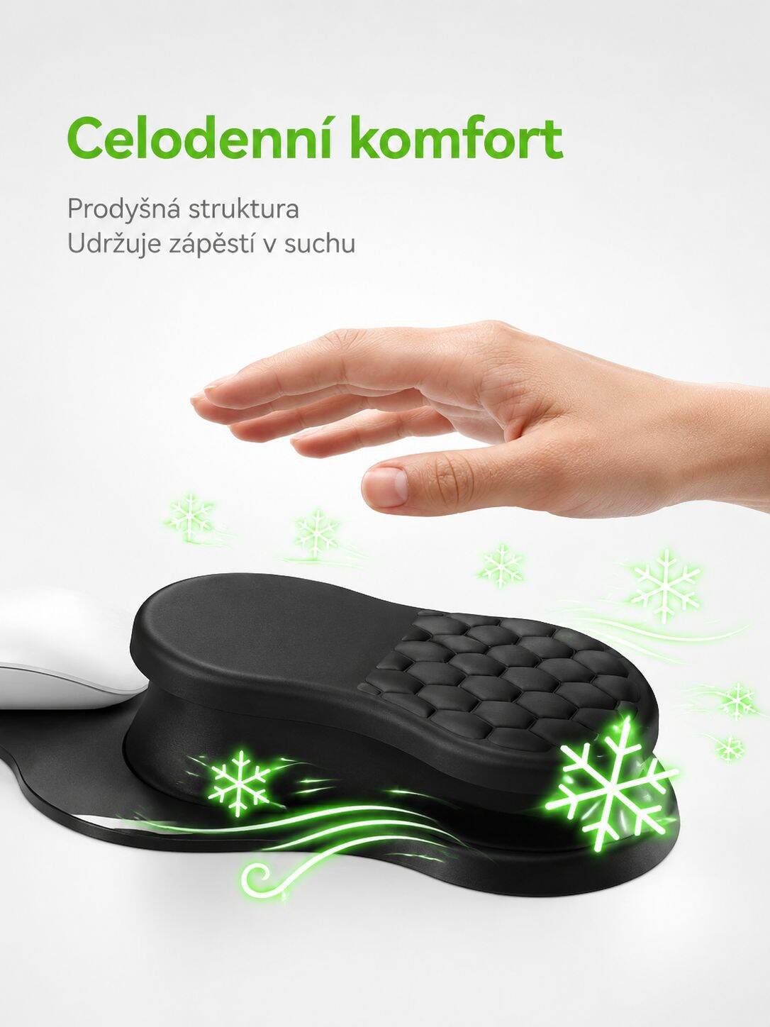 Černá podložka pod myš vhodná do kanceláře