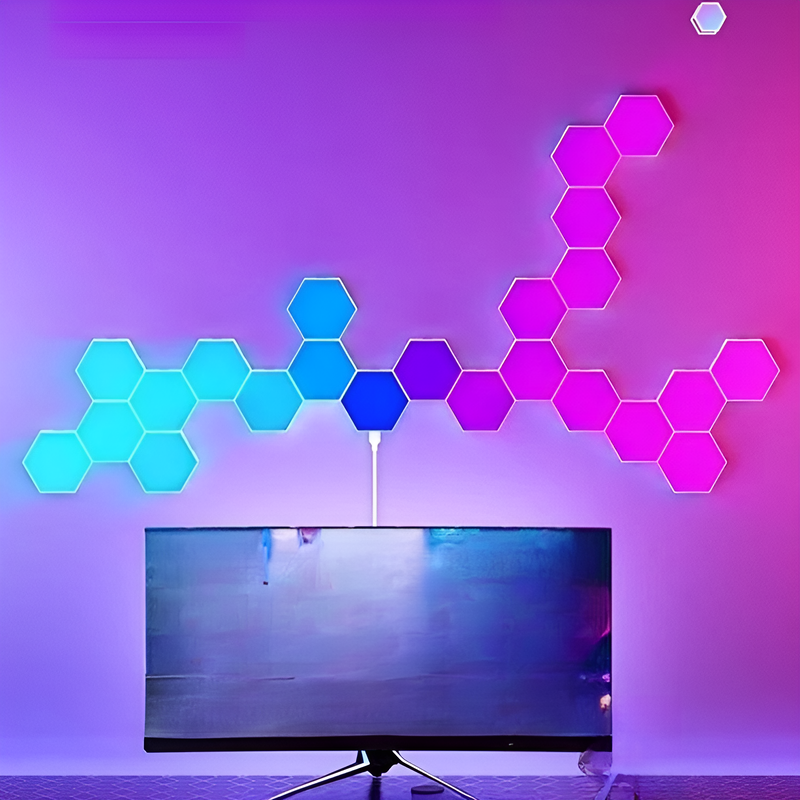 タッチ感応式六角形ハニカムライト