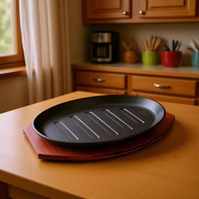 楕円形の鉄板焼き鍋