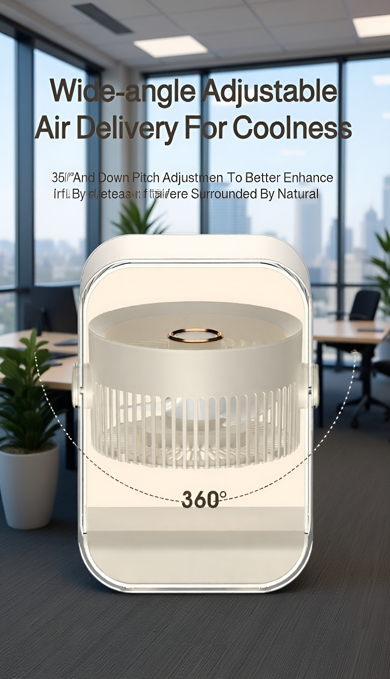 Modern desktop fan with powerful airflow