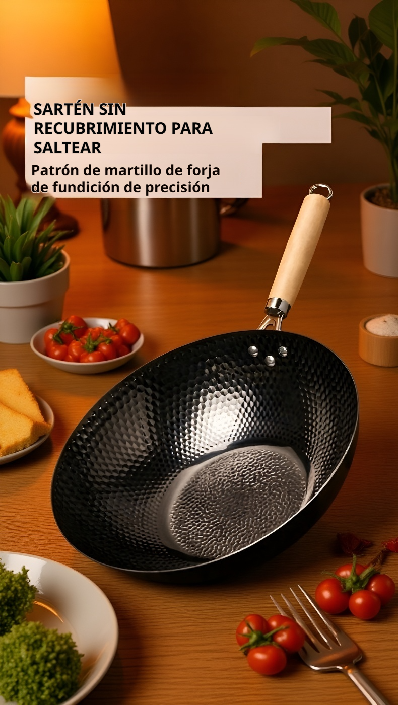 Cazo antiadherente sin recubrimiento en cocina moderna