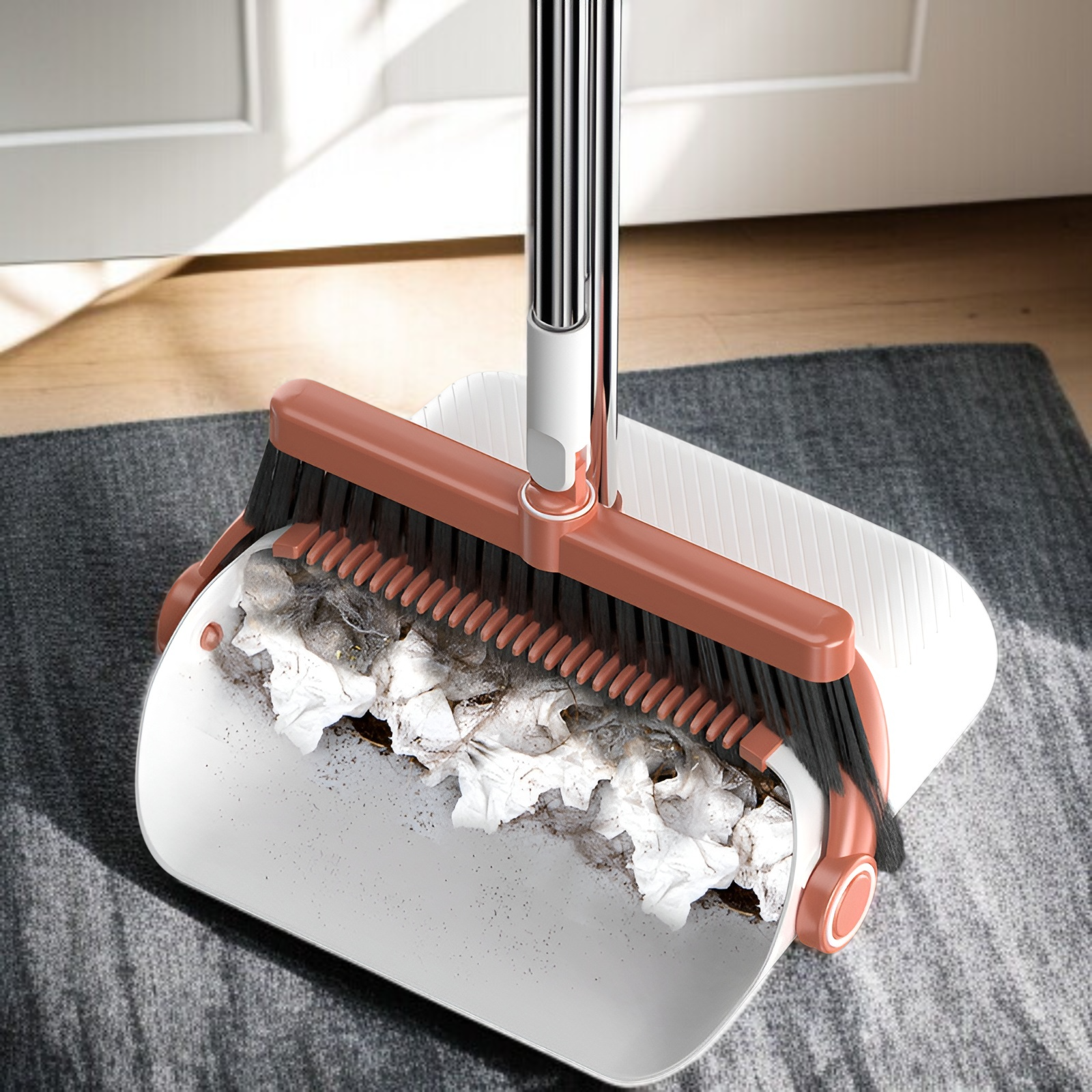 折りたたみ式家庭用ほうきとちりとりセットソフトほうき多機能キッチンとバスルームスクレーパーアーティファクト1個配送