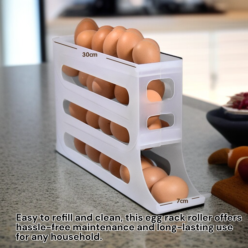 Kitchen Egg Organizer Roller Egg Rack Storage Box