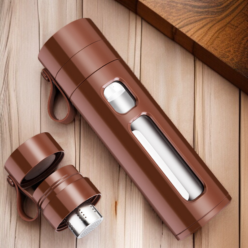 넘어짐 방지 단열 찻물 분리 유리 물컵