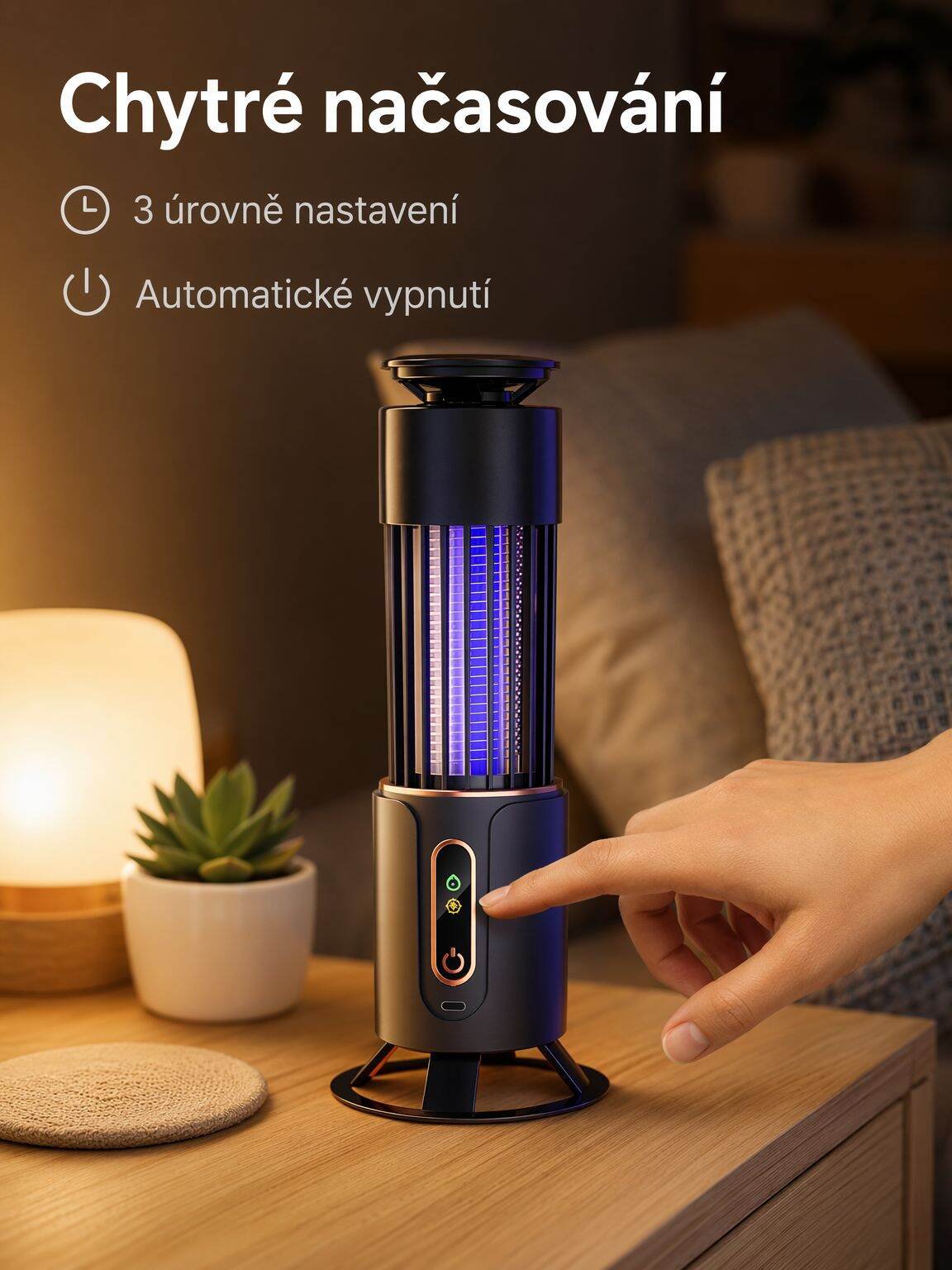 Fyzický lapač komárů, vhodný pro domácí použití uvnitř i venku