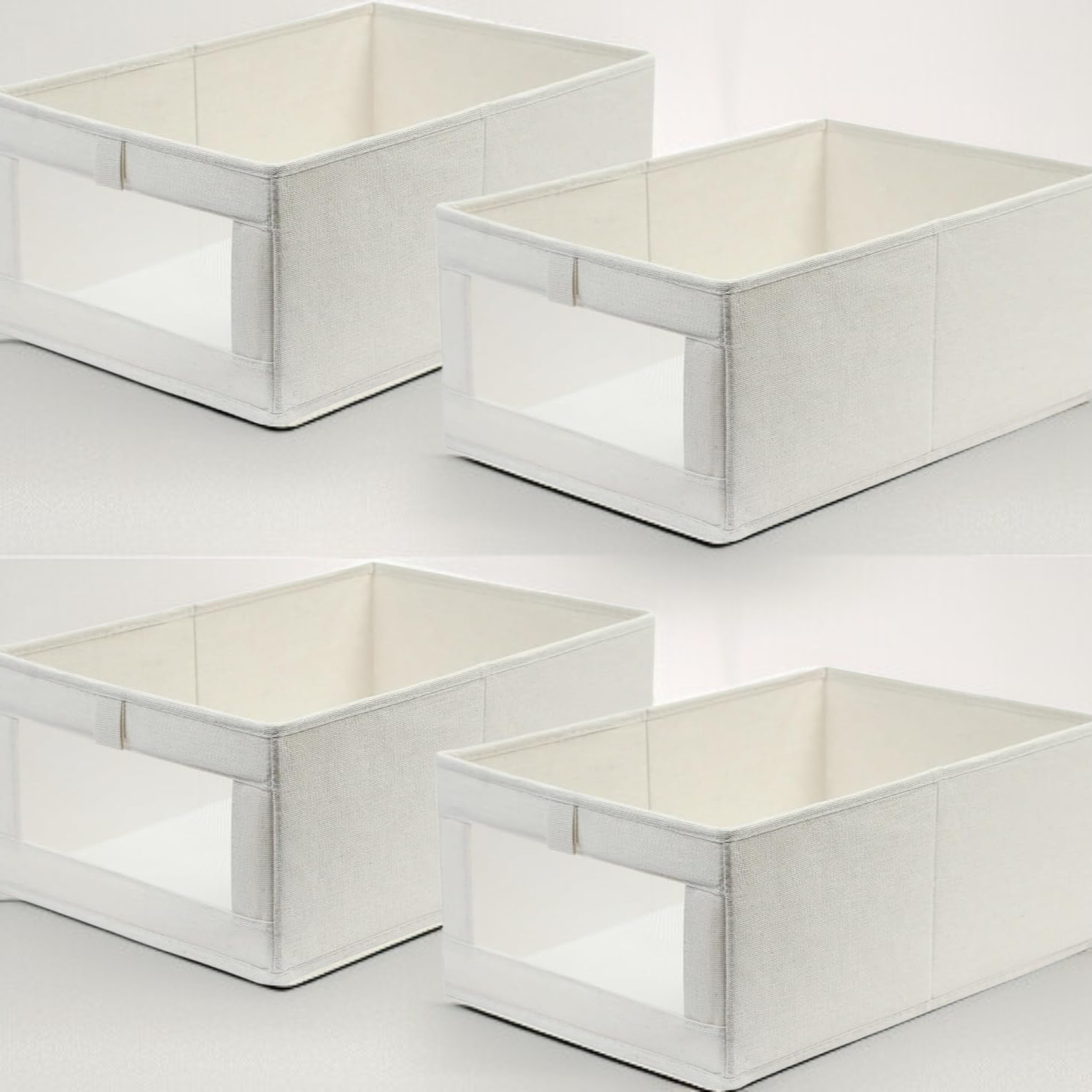  Collapsible Linen Storage Box with Transparent Window for Closet System
