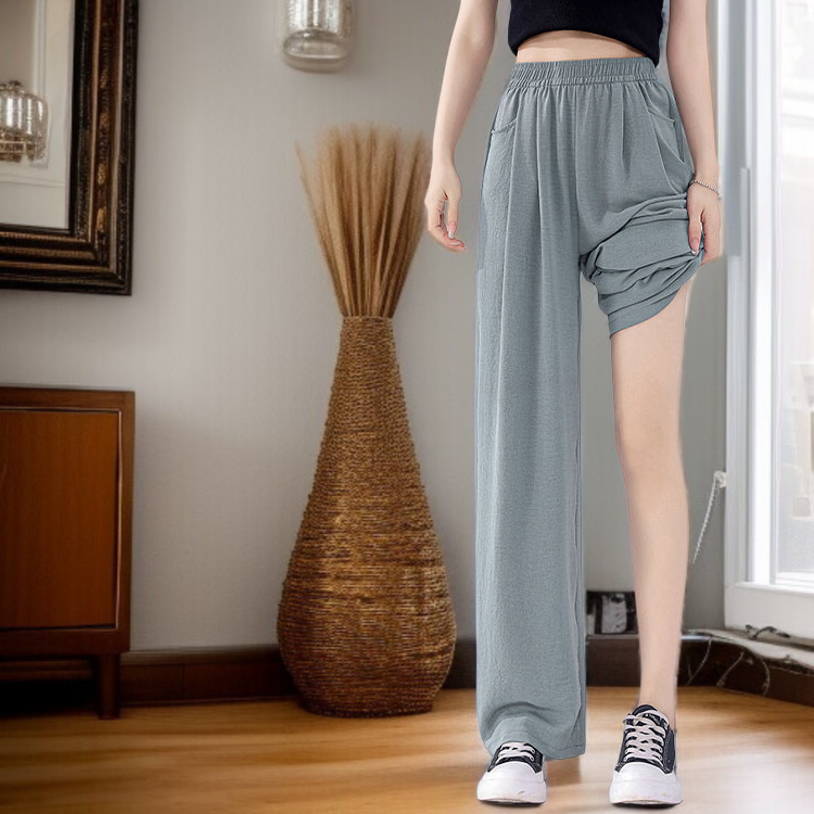 여름바지 여 하이웨스트 와이드 팬츠 마운틴 팬츠 아이스 와이드 팬츠 캐주얼 팬츠 와이드 팬츠 여 여름 봄바지 여 하이웨스트 아이스 와이드 팬츠