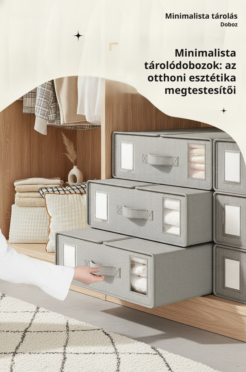 Nemszőtt textil tárolódoboz ruhák tárolásához