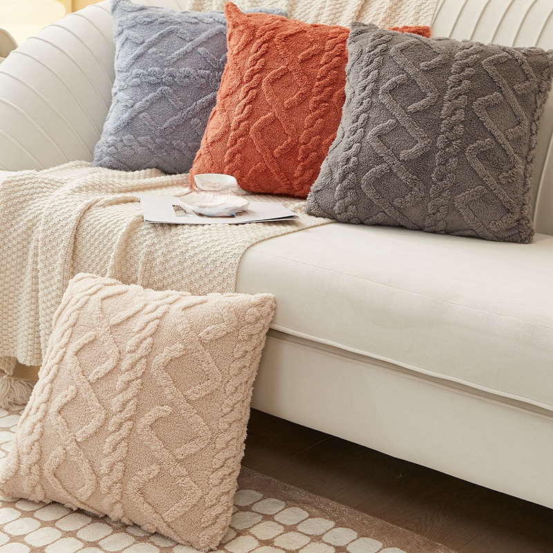 新款雪尼爾幾何浮雕抱枕 沙發靠墊