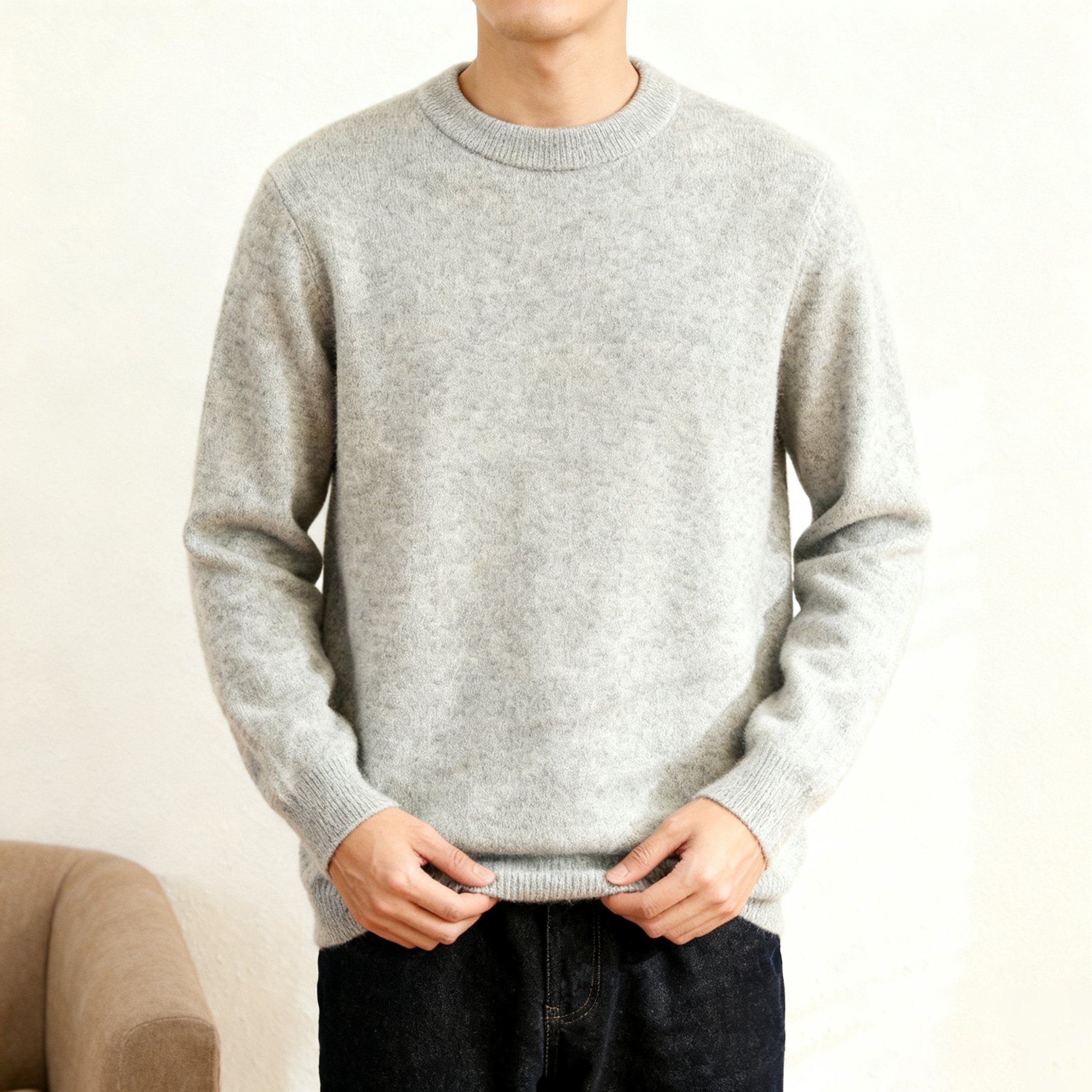 심플 데일리 라운드 니트