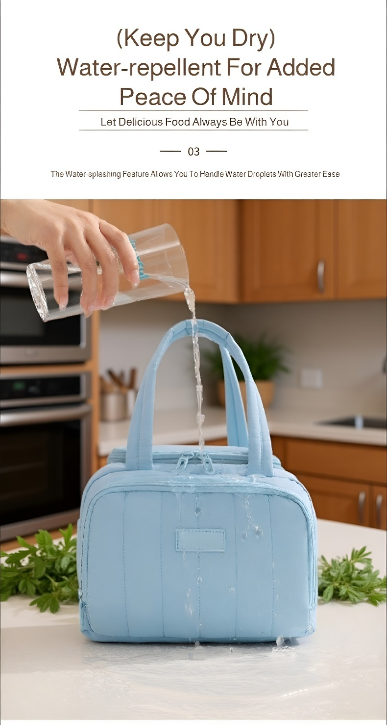 Lunch box bag with strong zipper closure