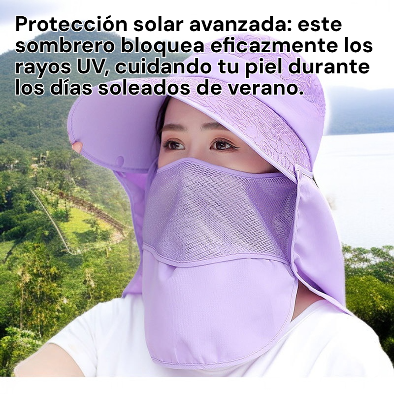 Gorro de verano para mujer, con protección UV, diseño casual y elegante, color negro