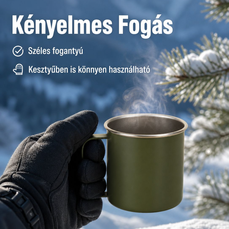 Kültéri kempinghez tervezett ütésálló rozsdamentes acél pohár, otthoni kávésbögre