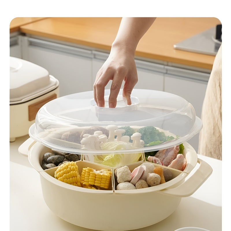 Versatile Sectioned Plate for Food and Pot Serving
