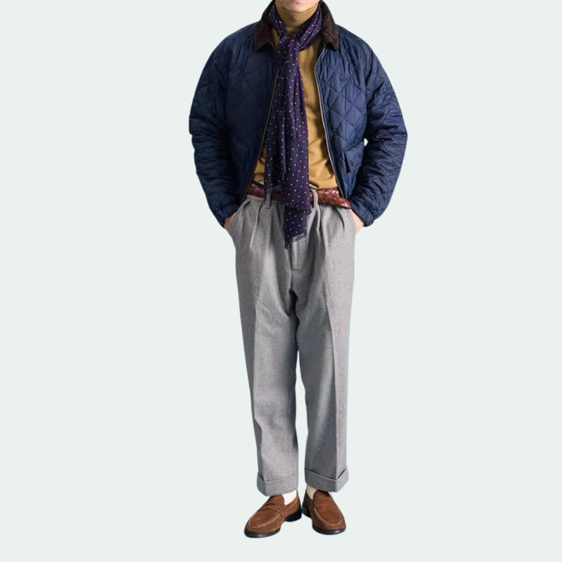 燈芯絨縫線絎縫外套